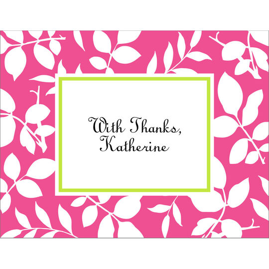 Raspberry Silo Leaves Folded Note Cards